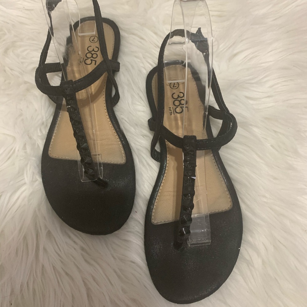 🌹3/20 385 fifth jewel T-Strap flat sandals